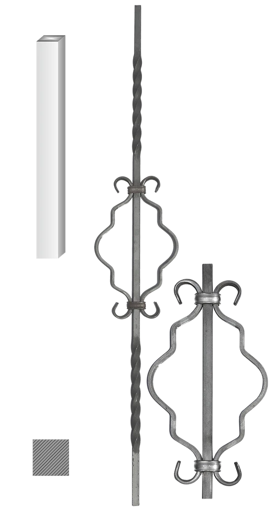 Kovaná výplň zábradlí H 900 x L 150 mm, 12 x 12 mm