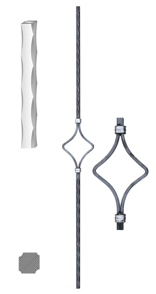 Kovaná výplň zábradlí H 900xL110mm,12x12mm,válcovaná ocel