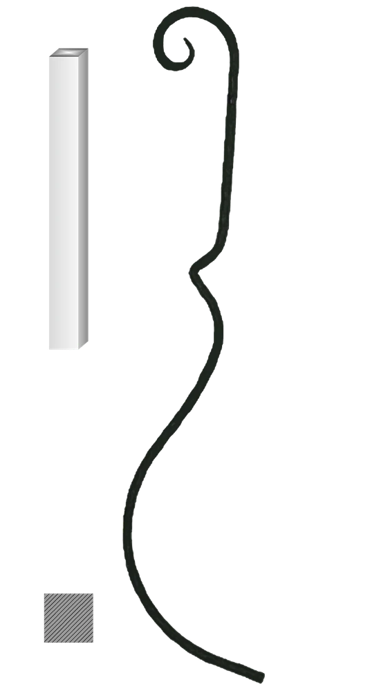 Kovaná výplň zábradlí H 1000xL220mm,12x12mm.hladká ocel