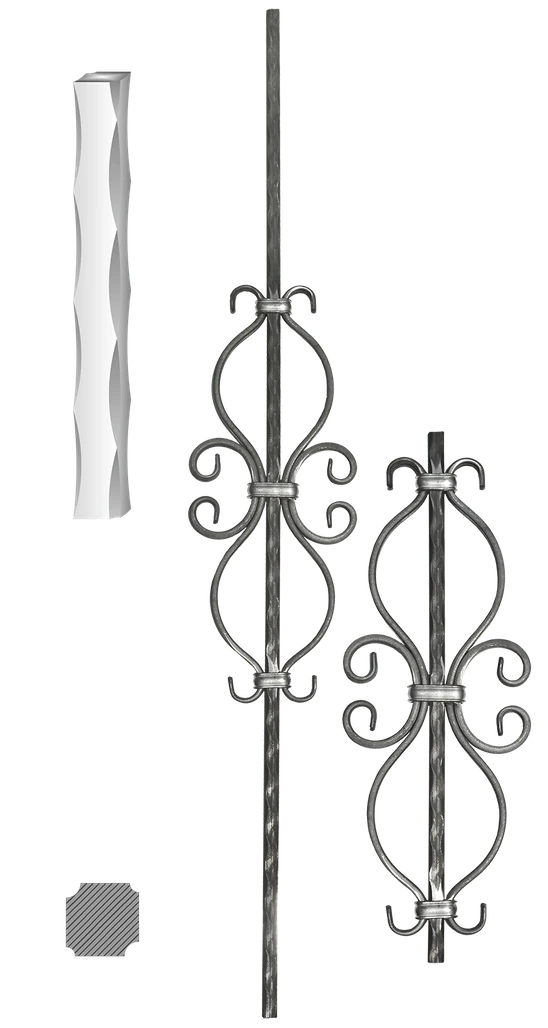 Kovaná výplň zábradlí H 1000xL155mm,12x12mm,válcovaná ocel