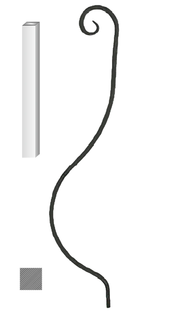 Kovaná výplň zábradlí H 1000xL220mm,12x12mm,hladká ocel