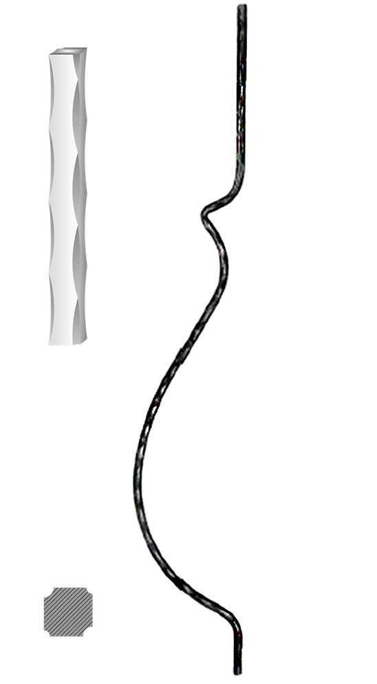Kovaná výplň zábradlí H1000xL160 mm,12x12 mm,válcovaná ocel