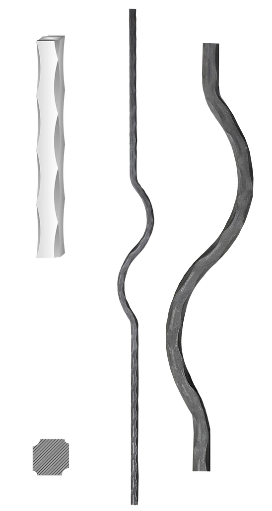 Kovaná výplň zábradlí H 900xL70mm,12x12mm,válcovaná ocel