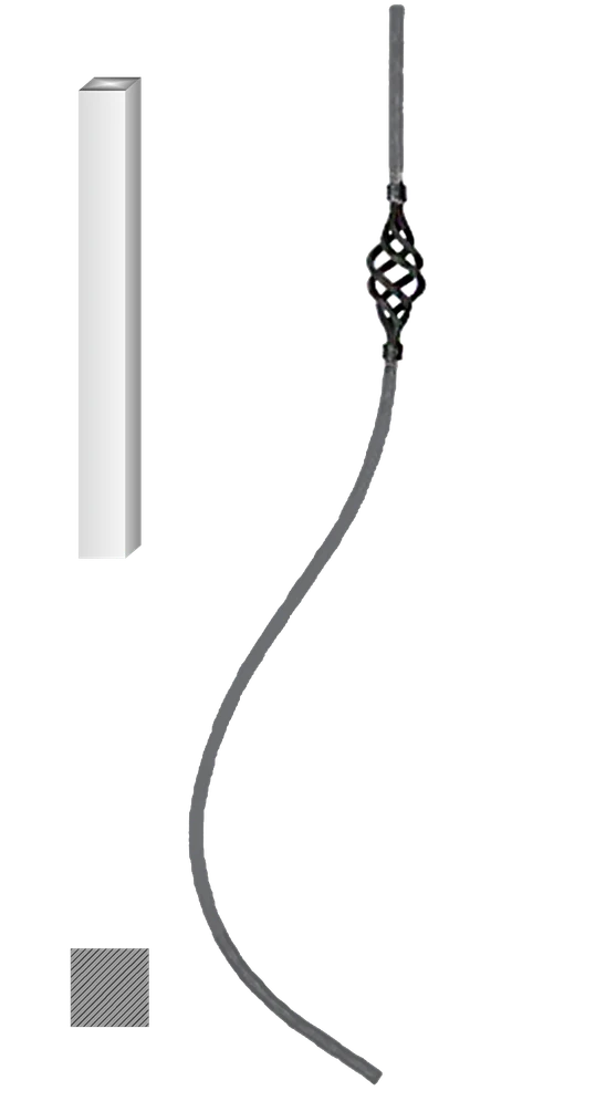 Kovaná výplň zábradlí H 1000xL170mm,12x12mm,hladká ocel
