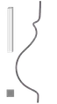 Kovaná výplň zábradlí 2 H 900 x L 220 mm,12 x 12 mm,hladká ocel