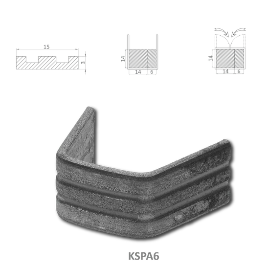 Spona U 14+6 mm