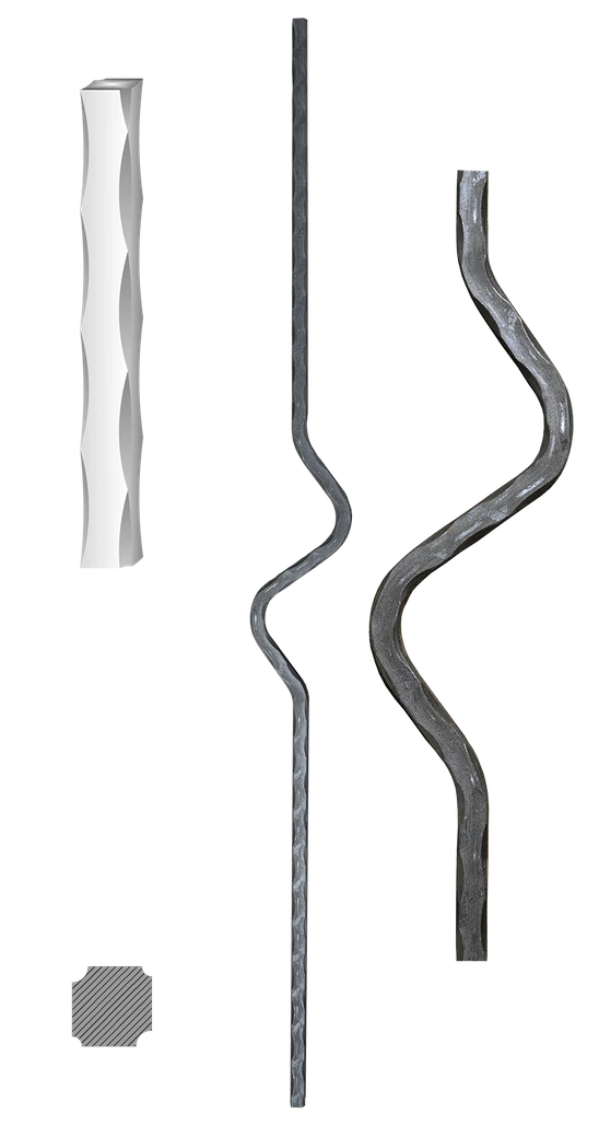 Kovaná výplň zábradlí H 900xL90mm,12x12mm,válcovaná ocel