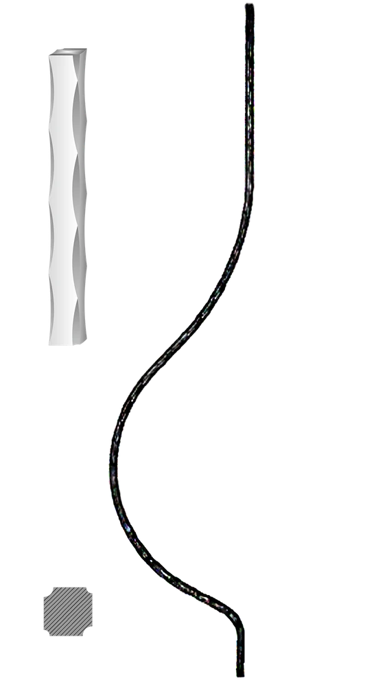 Kovaná výplň zábradlí H 1000xL 210mm,12x12mm,válcovaná ocel
