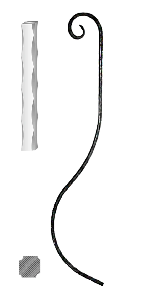 Kovaná výplň zábradlí H 1000xL210mm,12x12mm,válcovaná ocel