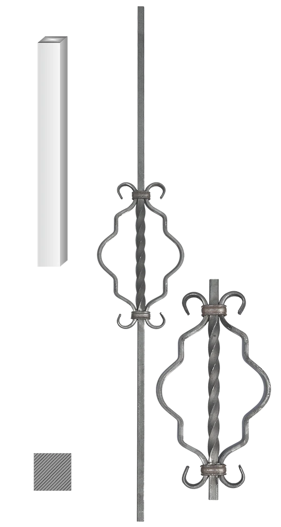 Kovaná výplň zábradlí H 900 x L 150mm,12x12mm,hladká ocel