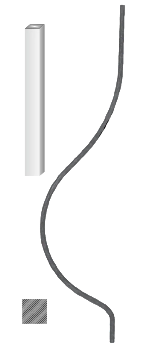 Kovaná výplň zábradlí H 900 x L 220 mm, 12 x 12 mm,hladká ocel