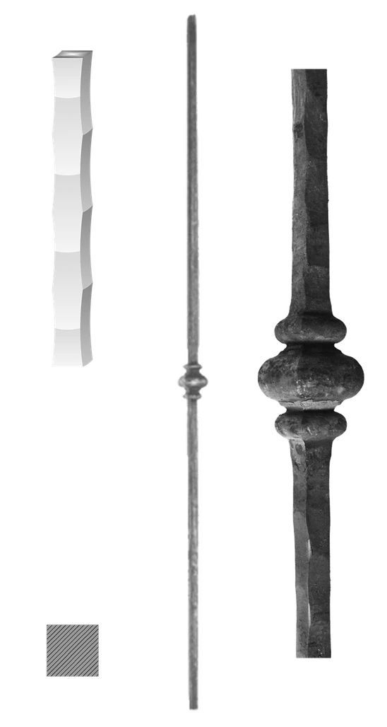 Kovaná výplň zábradlí H 1000 mm, 12 x 12 mm