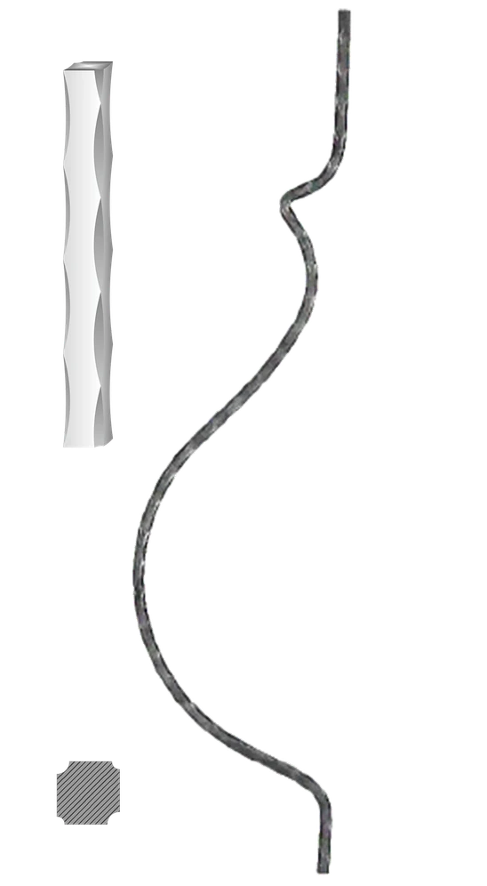 Kovaná výplň zábradlí H 900 x L 210 mm,12x12 mm,válcovaná ocel