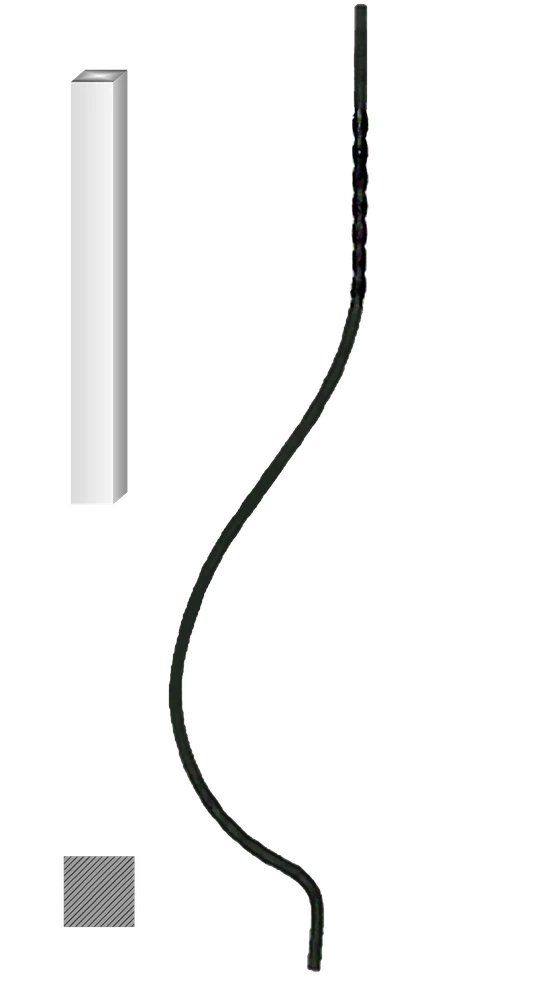 Kovaná výplň zábradlí H 1000xL170mm,12x12mm,hladká ocel