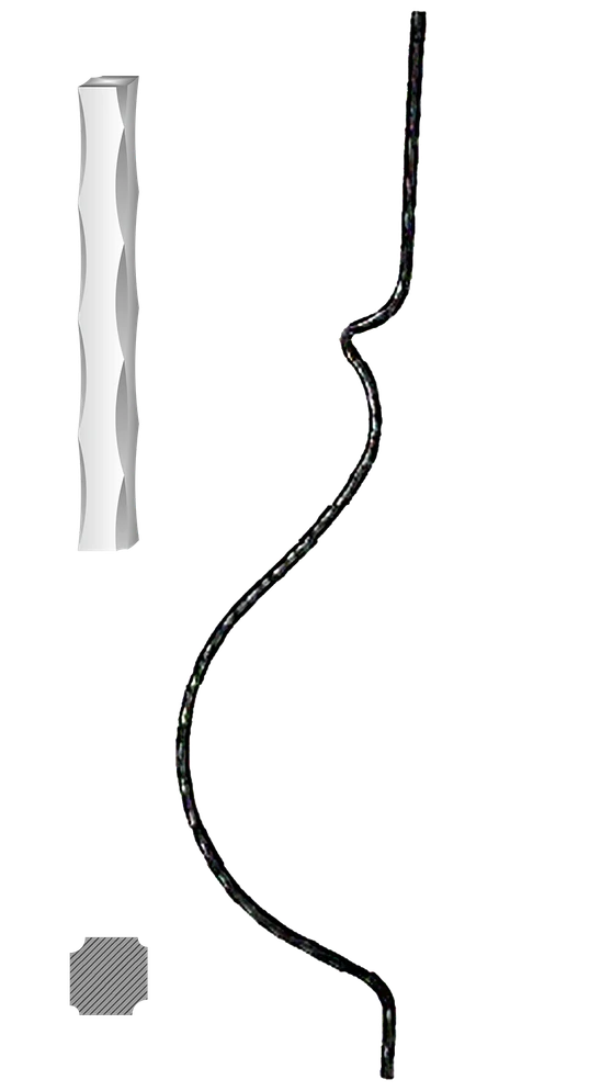 Kovaná výplň zábradlí H1000 x L 210mm,12 x 12mm,válcovaná ocel
