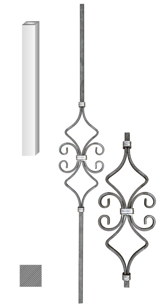Kovaná výplň zábradlí H 1000xL140mm,12x12mm,hladká ocel