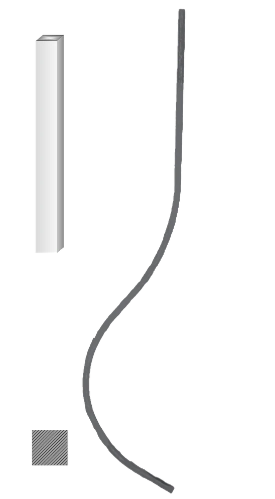 Kovaná výplň zábradlí H 1000xL220mm,12x12mm,hladká ocel