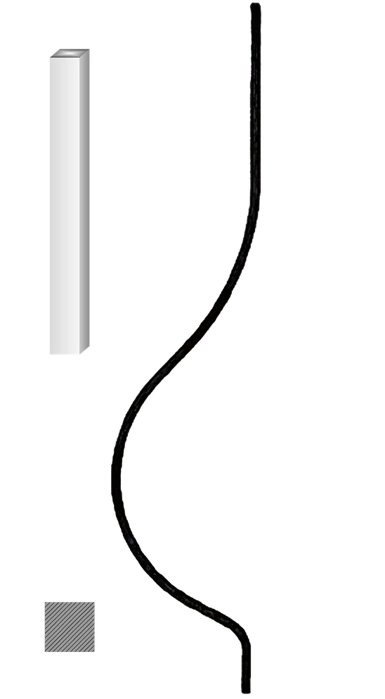 Kovaná výplň zábradlí H1000 x L 220 mm,12 x 12 mm,hladká ocel