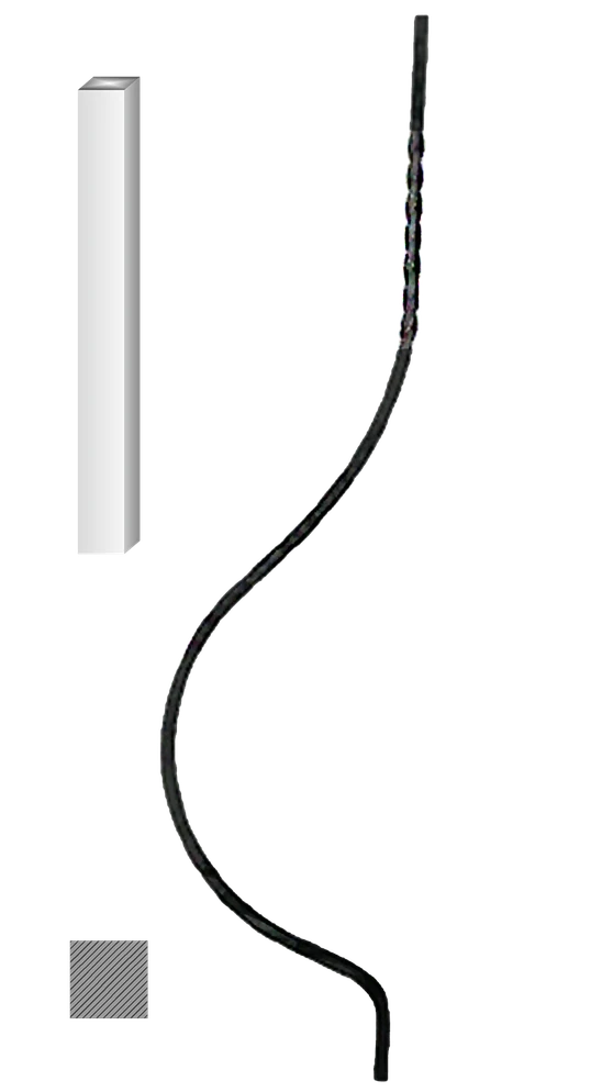 Kovaná výplň zábradlí H 1000xL220mm,12x12mm,hladká ocel