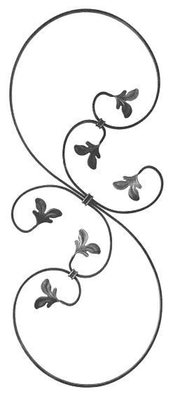 Kovářský ornament H 860 x L 350mm,12 x 12 x 6mm