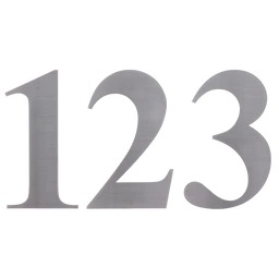 Číslo domovní 0-9, (156x1,5 mm), s 3M páskou, broušená nerez K320/AISI 304