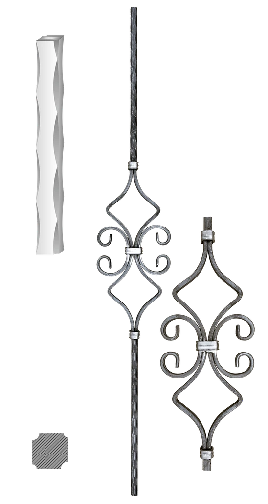 Kovaná výplň zábradlí H 1000xL140mm,12x12mm,válcovaná ocel