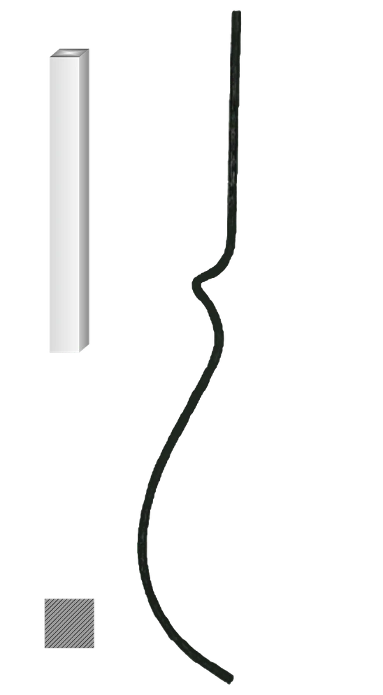 Kovaná výplň zábradlí H 900 x L 220mm,12 x 12mm,hladká ocel