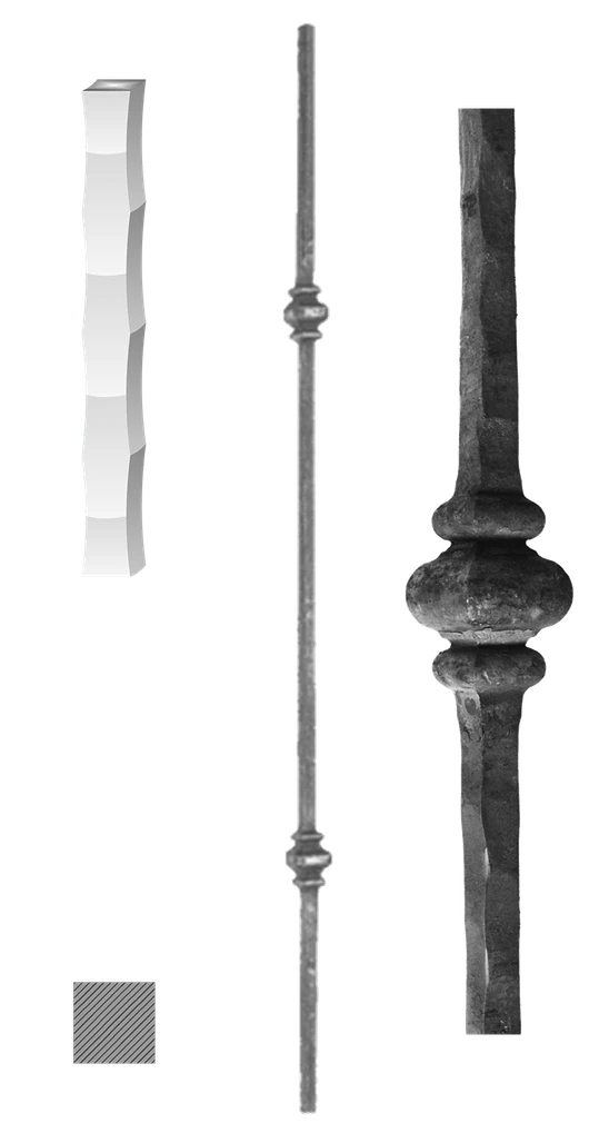 Kovaná výplň zábradlí H 1000 mm, 12 x 12 mm