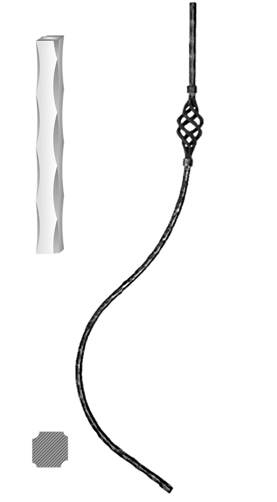 Kovaná výplň zábradlí H 1000xL210mm,12x12mm,válcovaná ocel