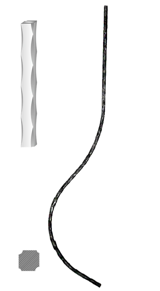 Kovaná výplň zábradlí H 1000xL210mm,12x12mm,válcovaná ocel