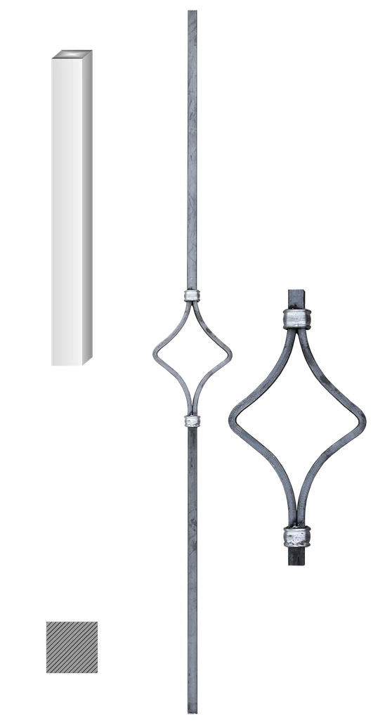 Kovaná výplň zábradlí H 900xL110mm,12x12mm,hladká ocel