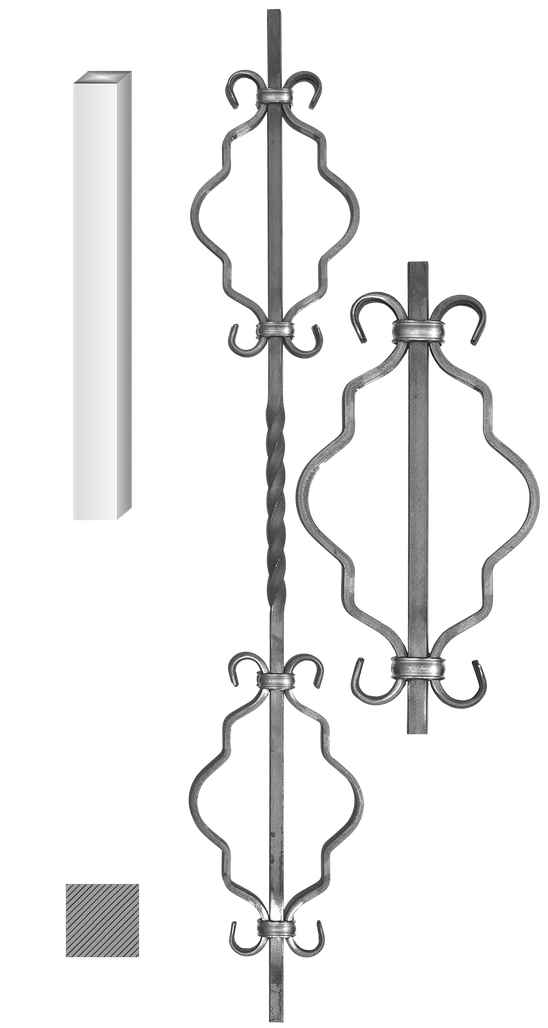 Kovaná výplň zábradlí H 900xL 150mm,12x12mm,12x6mm