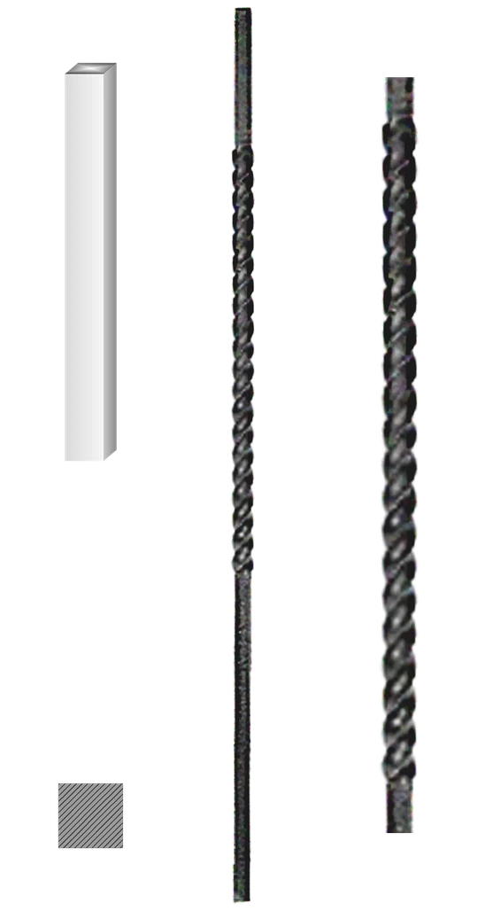Kovaný sloupek zábradlí H 1300 mm, 25 x 25 mm