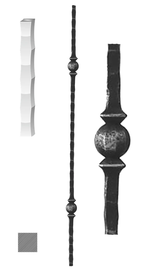 Kovaná výplň zábradlí H 1000 mm, 12X12 mm