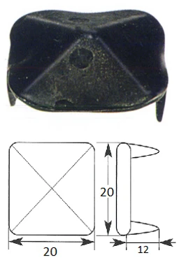 Ozdobný hřebík 20 x 20 mm se dvěma hroty