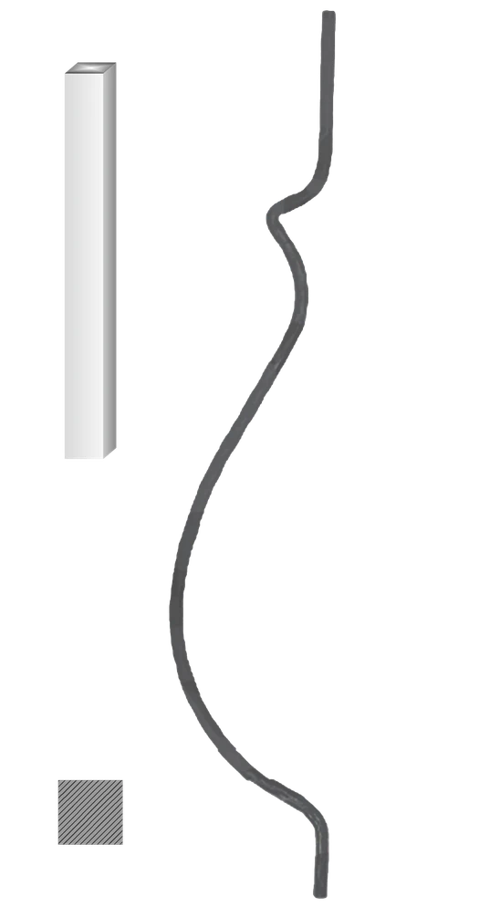 Kovaná výplň zábradlí H900x L170 mm, 12 x 12mm,hladká ocel