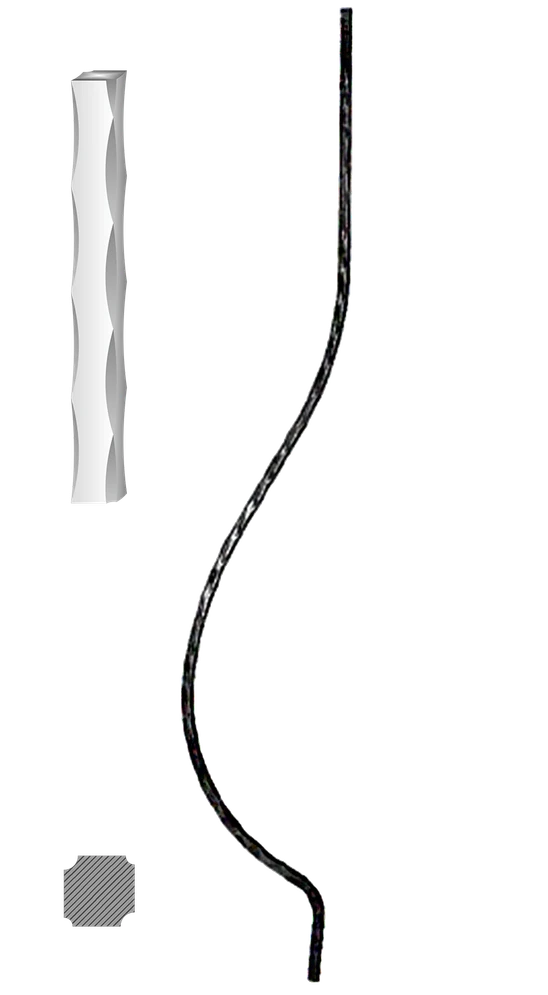 Kovaná výplň zábradlí H1000xL160mm,12x12mm,válcovaná ocel