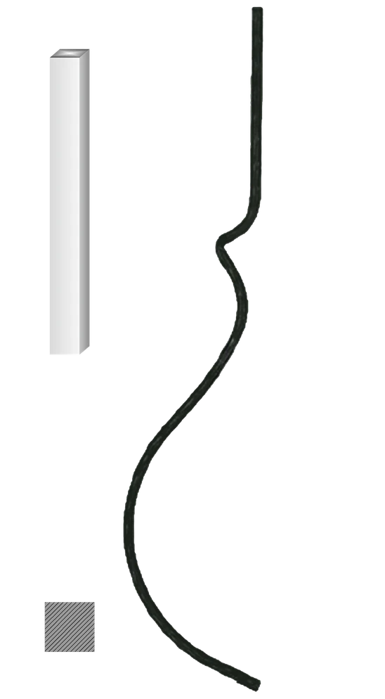 Kovaná výplň zábradlí H 900 x L 220 mm,12 x 12 mm,hladká ocel
