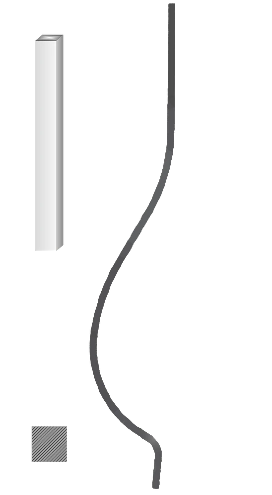 Kovaná výplň zábradlí H 1000 x L 170 mm,12 x 12 mm,hladká ocel