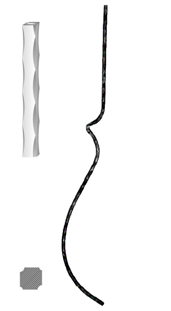 Kovaná výplň zábradlí H 900 x L 210mm,12x12mm,válcovaná ocel