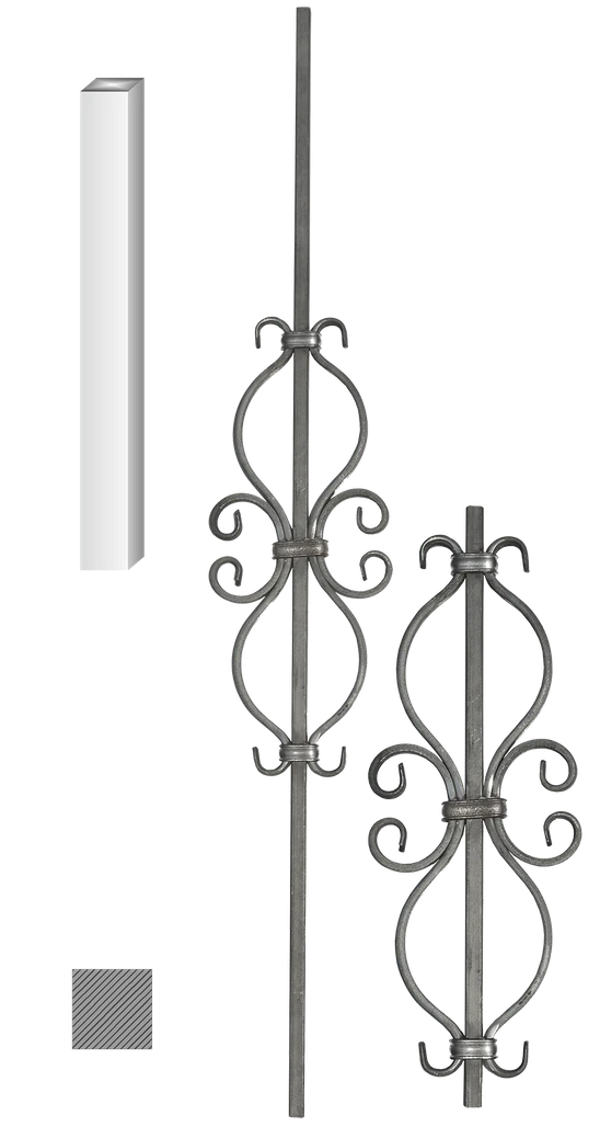 Kovaná výplň zábradlí H 1000xL155mm,12x12mm,hladká ocel